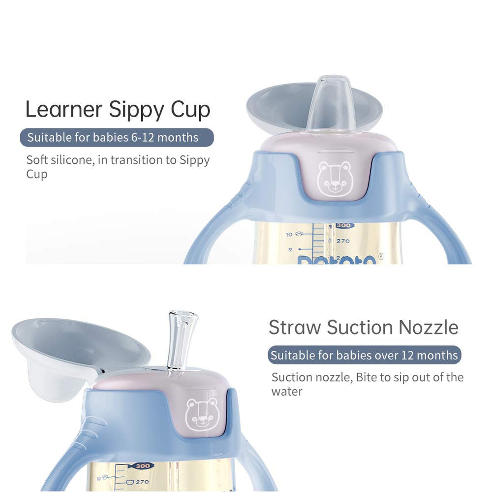 POTATO sippy cup anti-leak cap keeps liquids secure during travel.