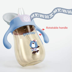 POTATO sippy cup gravity straw enables easy sipping even lying down.