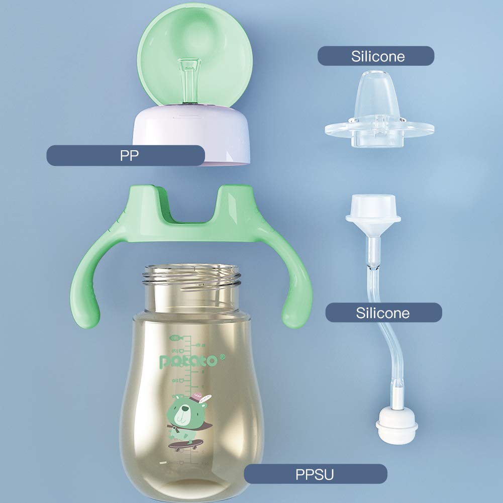 POTATO sippy cup green ml-oz scale for accurate tracking.