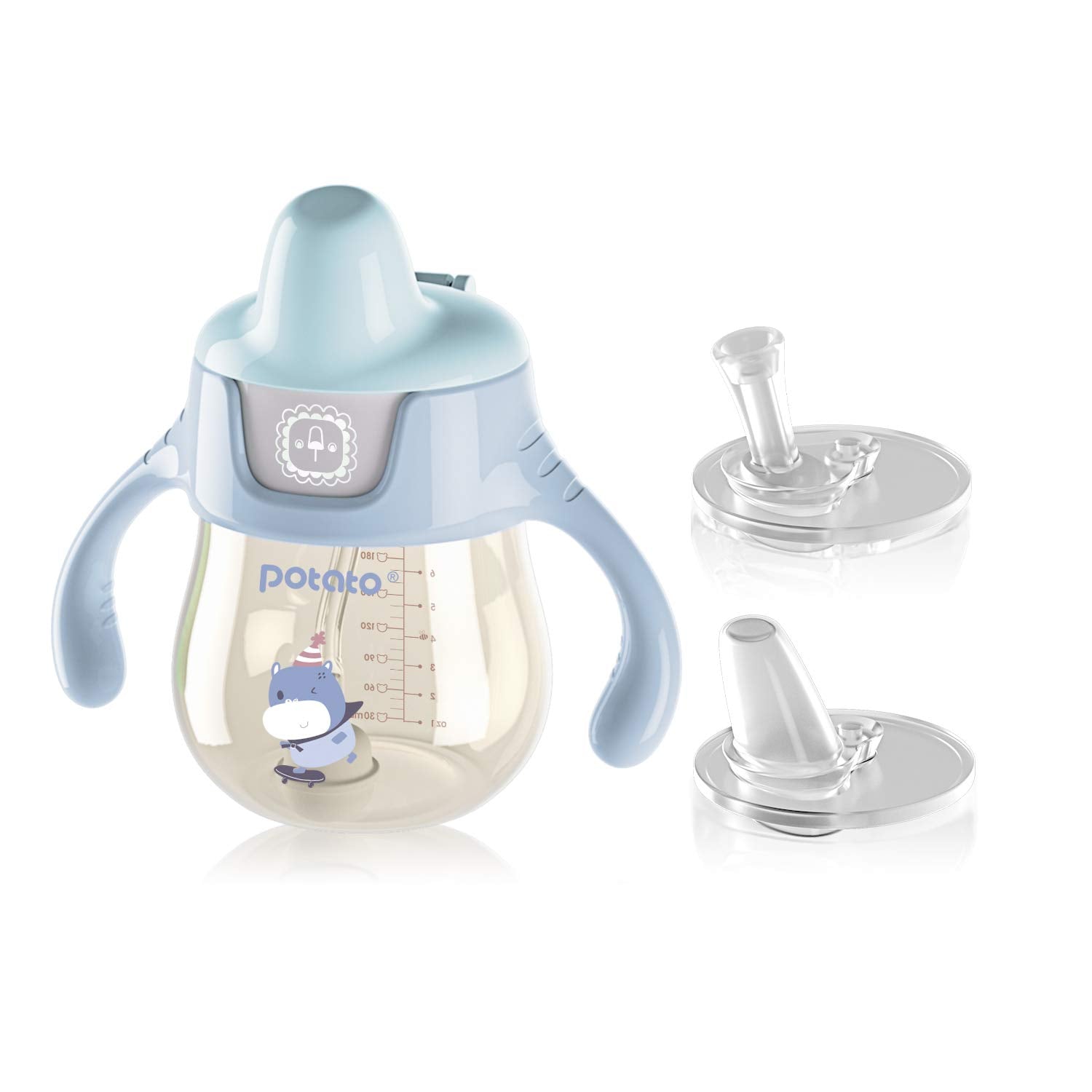 POTATO sippy cup spout-type for babies 6-12 months, gentle transition aid.