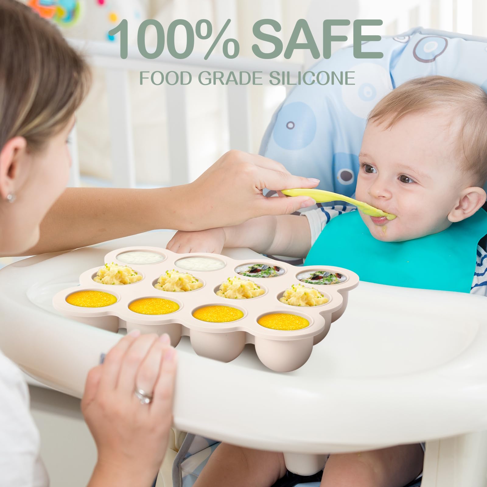 Potchen baby food freezer tray with 12 cups capacity, convenient portioning.