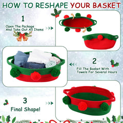 Potchen basket with pom pom decor adds festive flair to presents