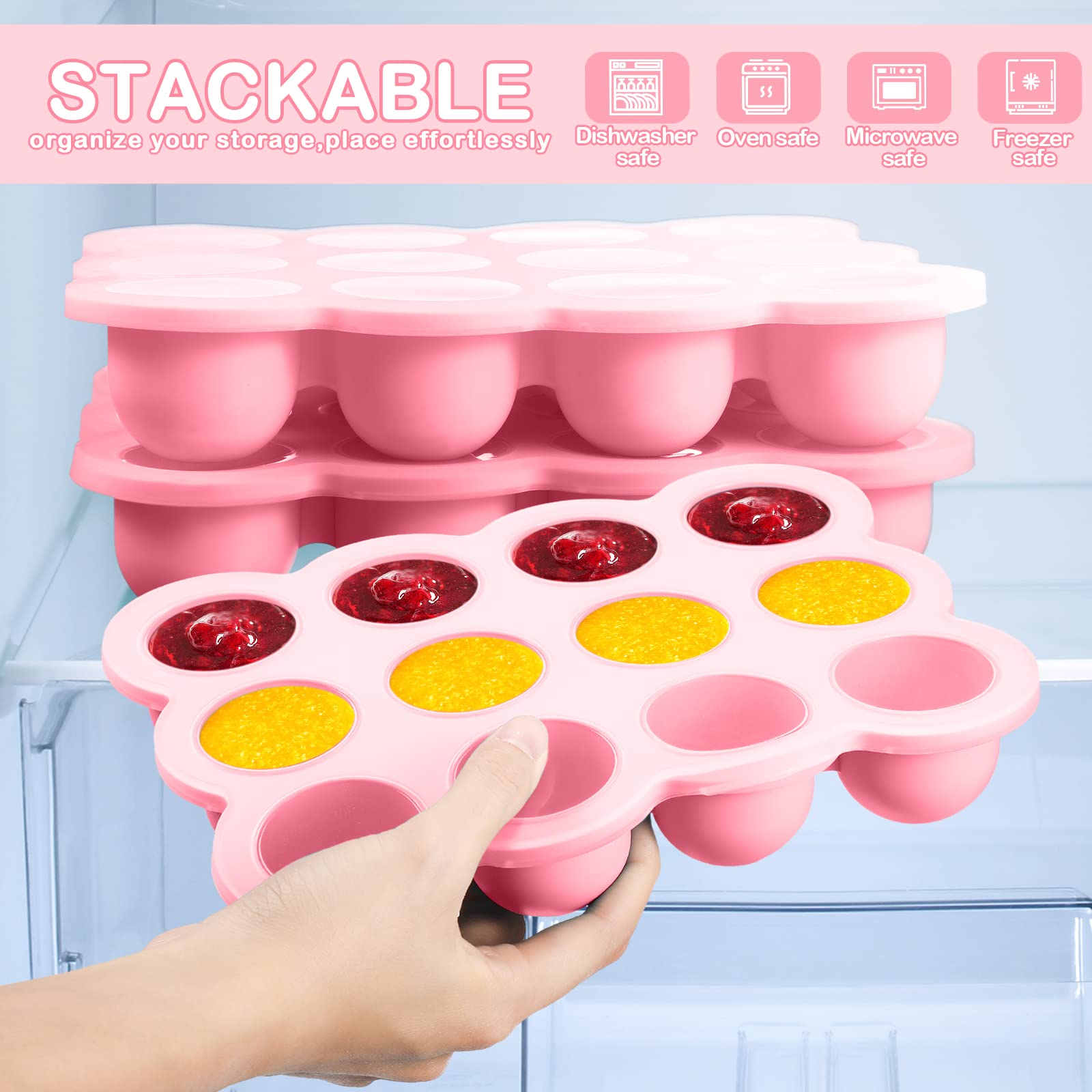 Potchen freezer tray shown in fridge for space-saving storage.