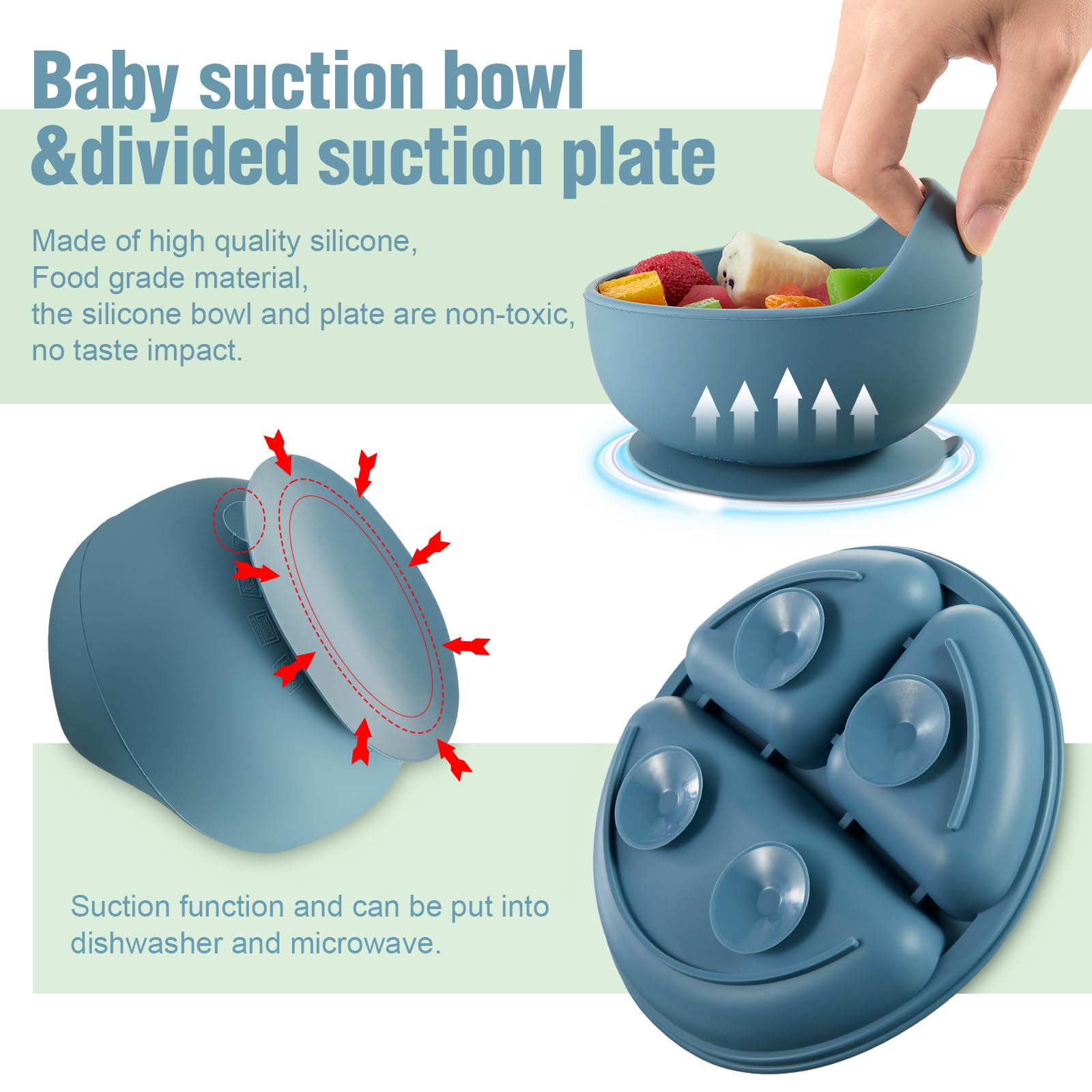 Potchen soft silicone spoons support tiny hands for safe scooping