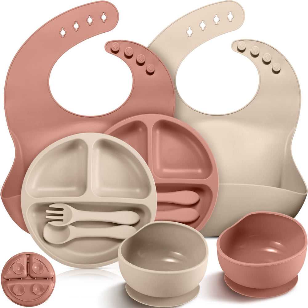 Potchen silicone bib adjustable with deep pocket for mess-free feeding
