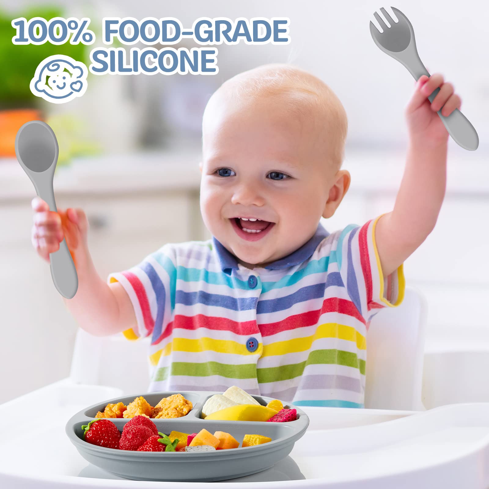 Potchen suction plate 6-pack in pink supports cheerful meals and safe consumption