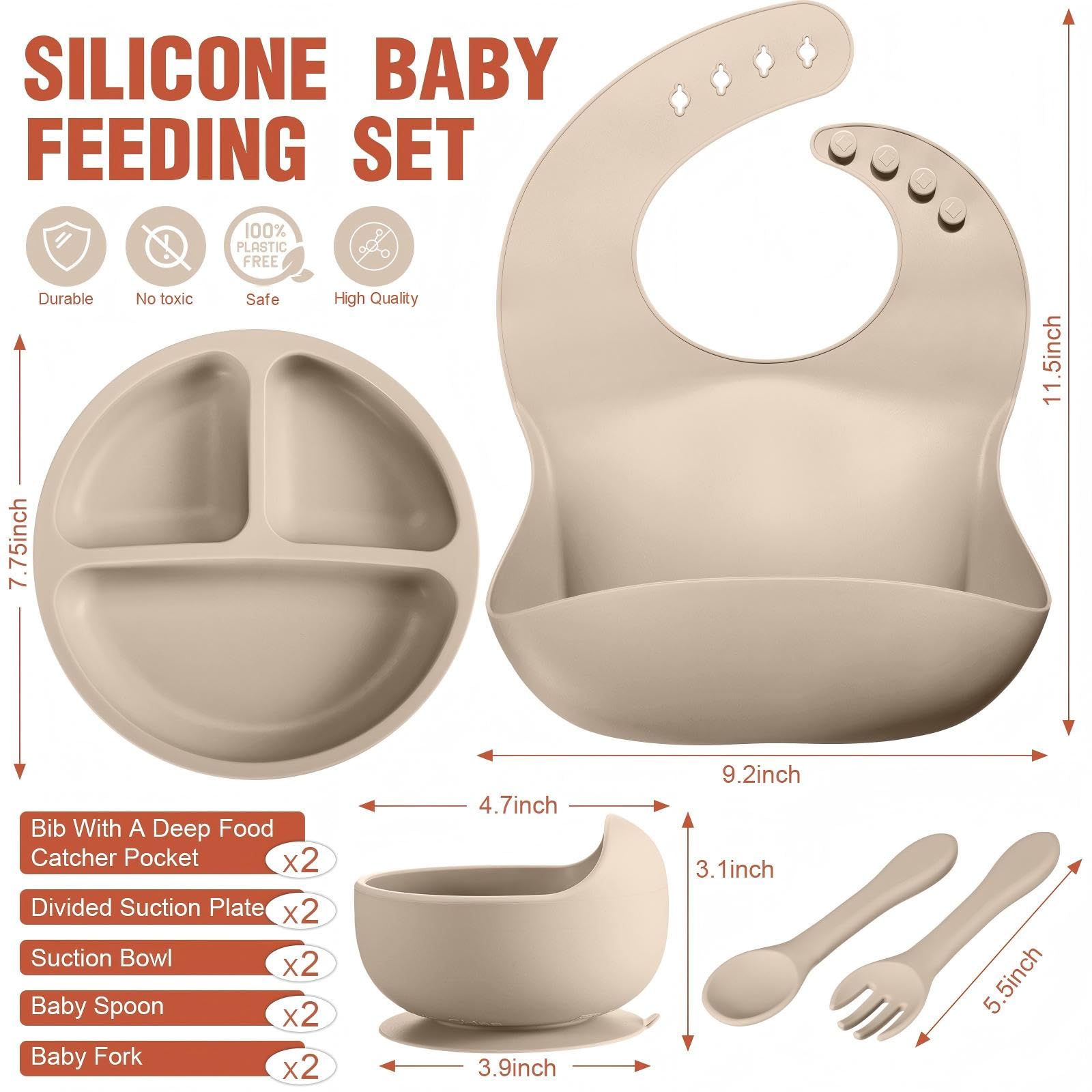 Potchen divided suction plate attached to high chair tray to reduce spills