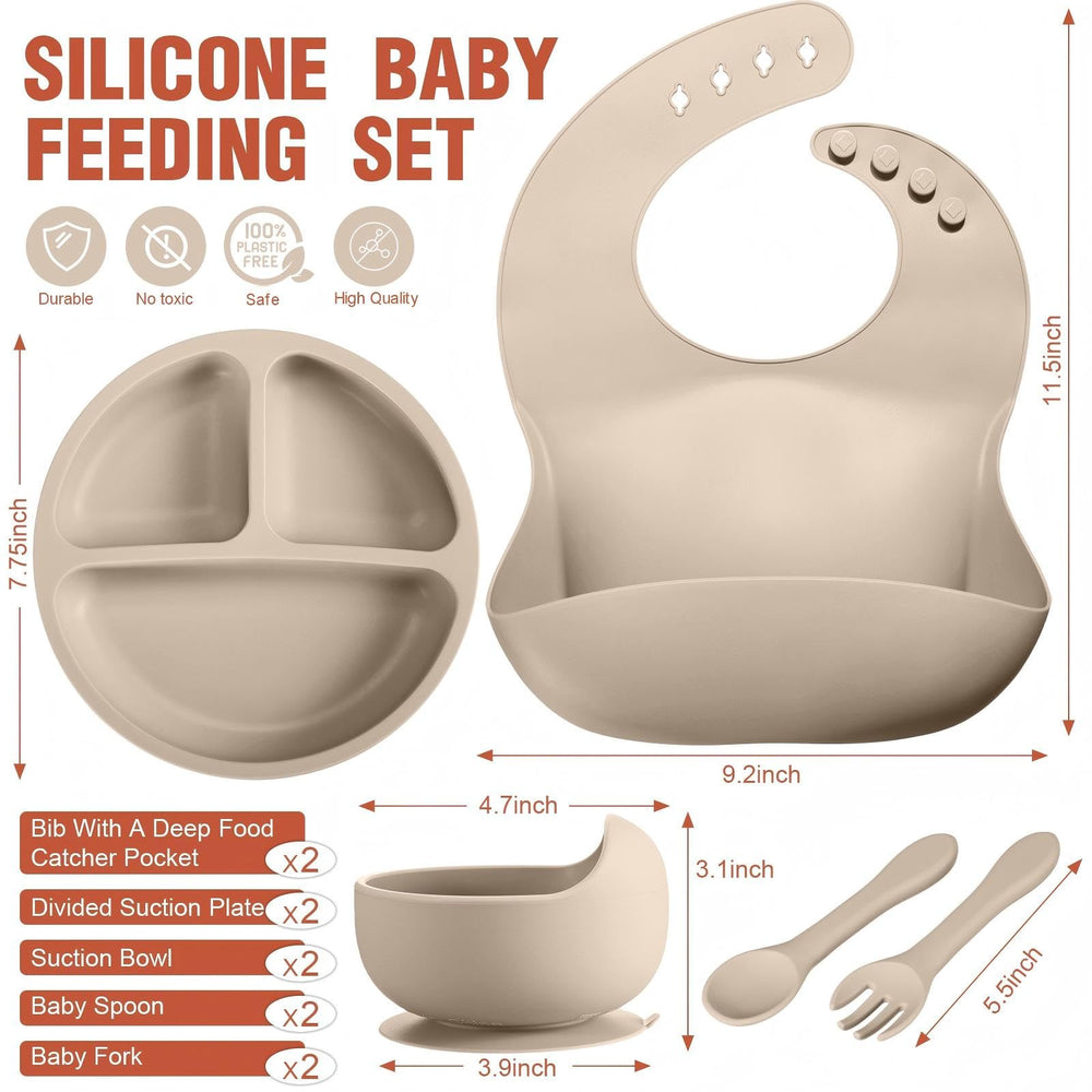 Potchen divided suction plate attached to high chair tray to reduce spills