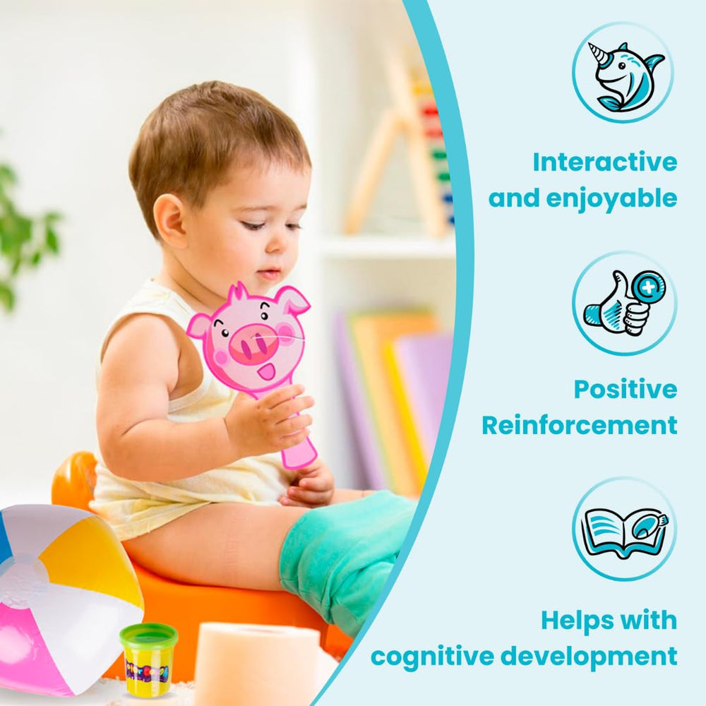 Potty Prizes sticker-chart-display emphasizes colorful rewards to encourage consistency.