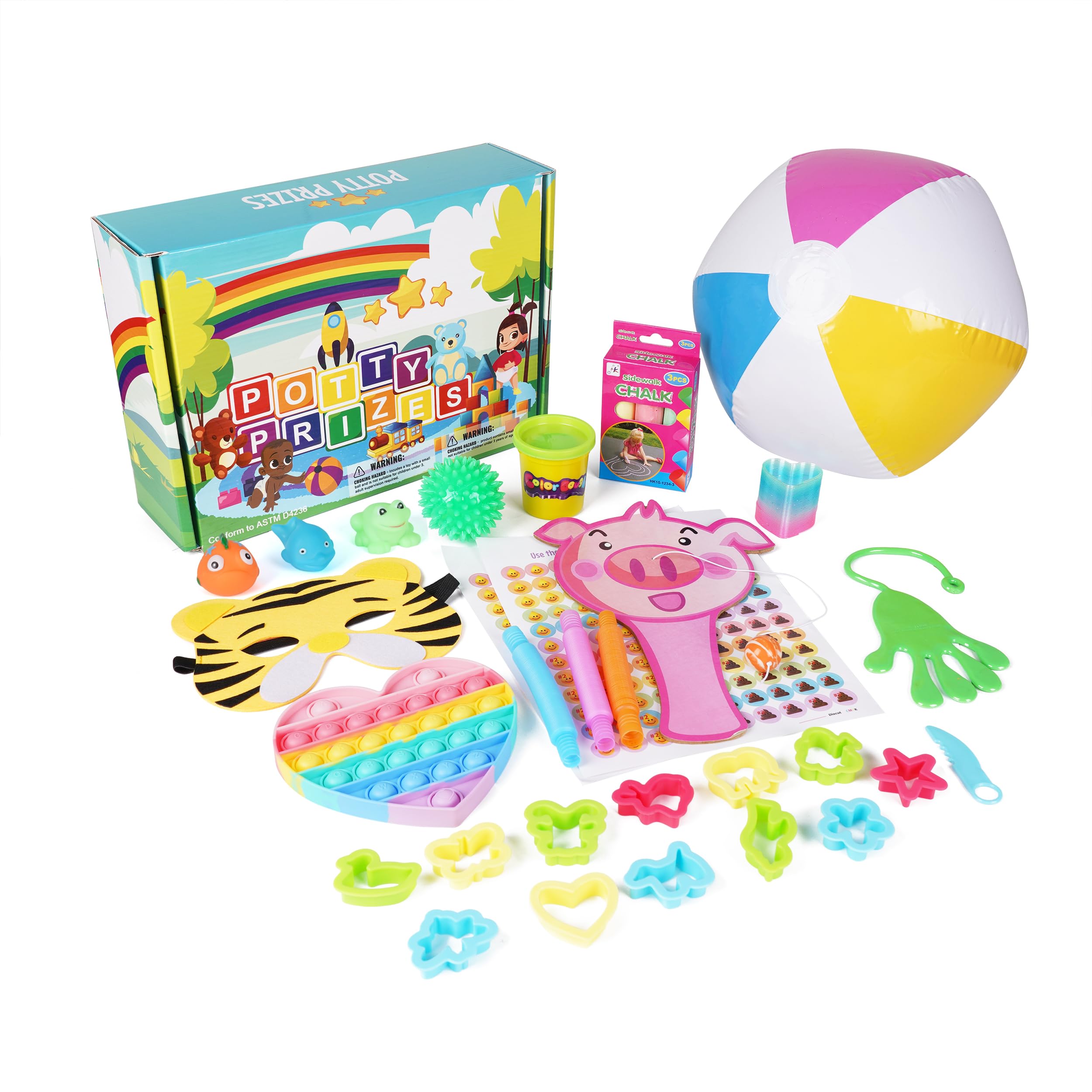 Potty Prizes toddlers-learning visuals capture colors, letters, and early literacy moments.