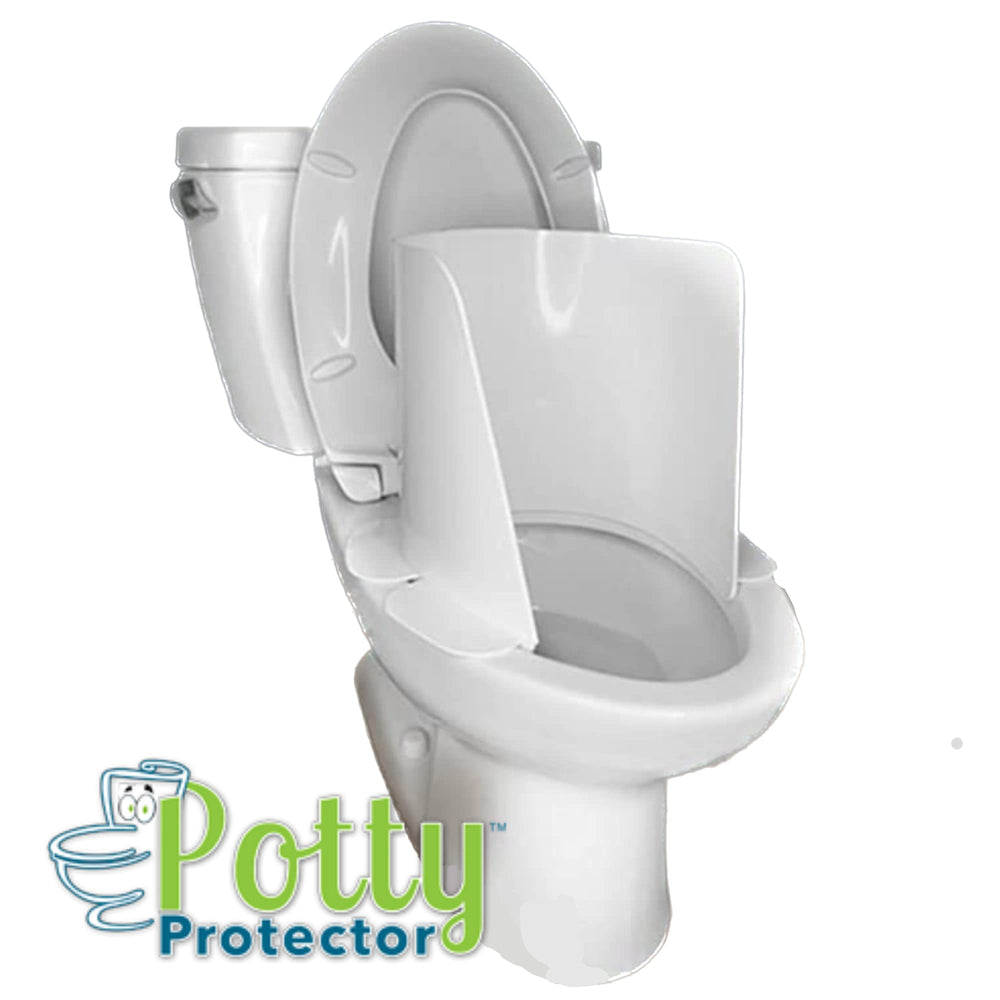 Potty Protector infused slip-agent helps urine slide into the toilet.