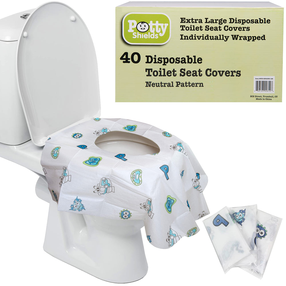 Potty Shields full-seat coverage provides XL protection for public toilets.