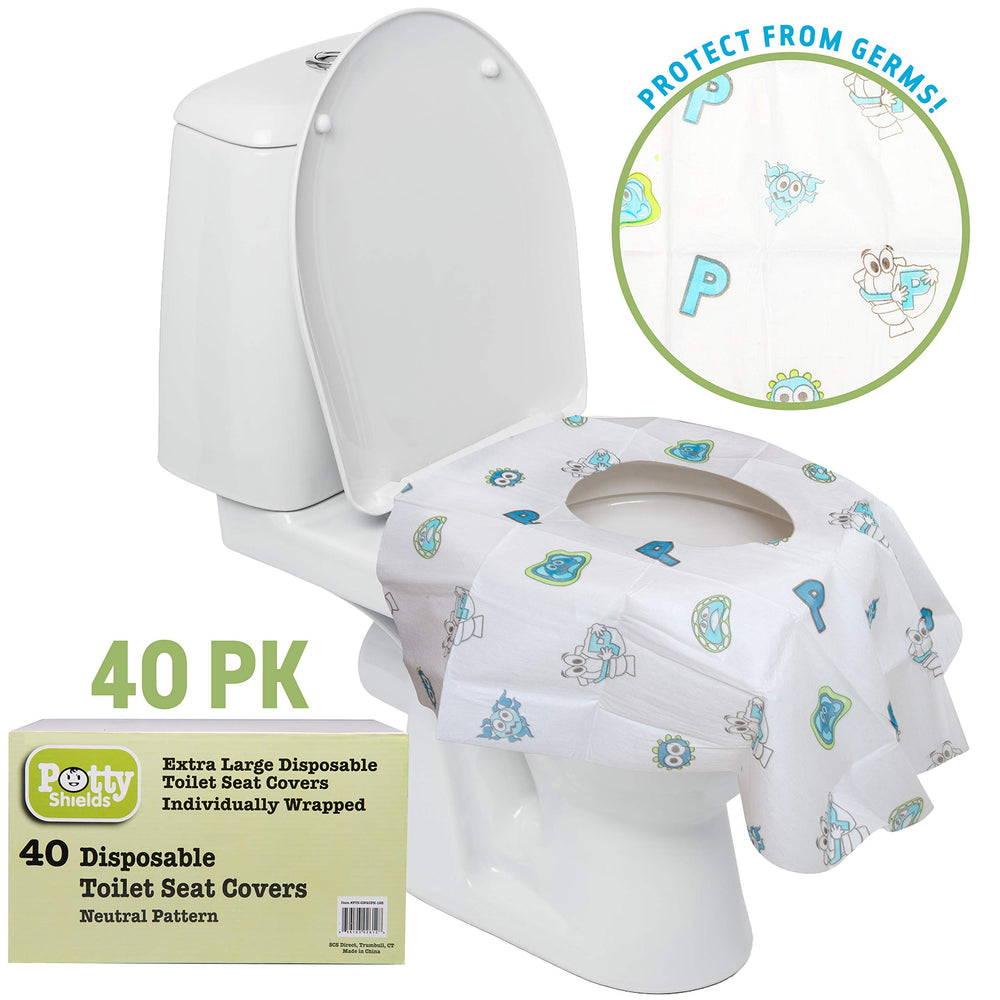 Potty Shields travel-pack shown as individually wrapped for on-the-go use.