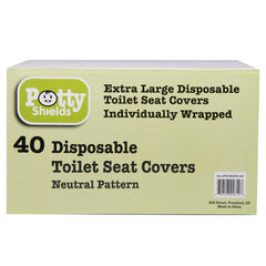 Potty Shields waterproof plastic liner guards against moisture on seats.