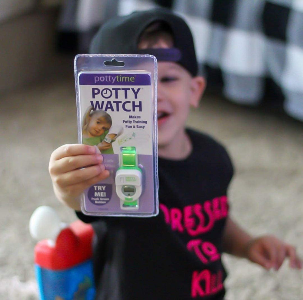 POTTY TIME kids potty-training watch close-up highlights user-friendly design.