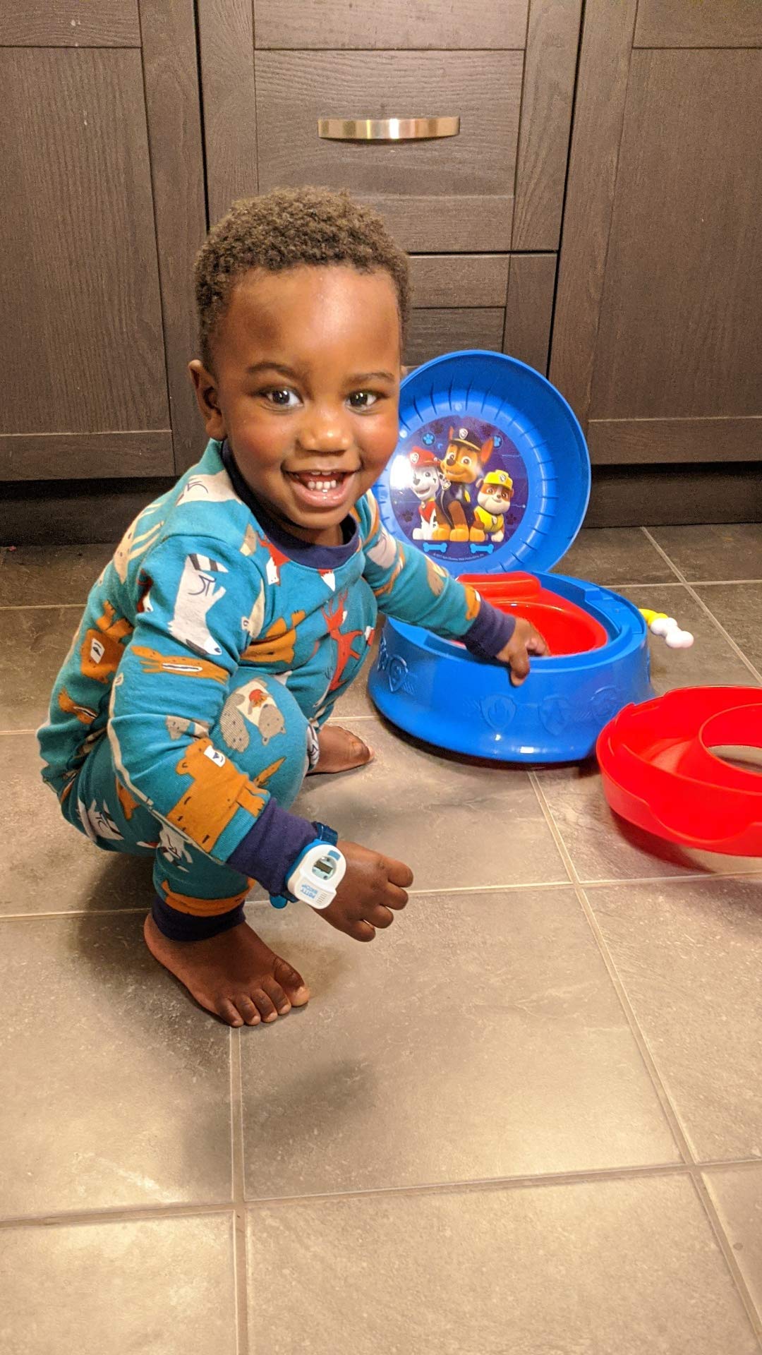 Potty Time Potty Watch blue timer clearly shows 90-minute reminders.