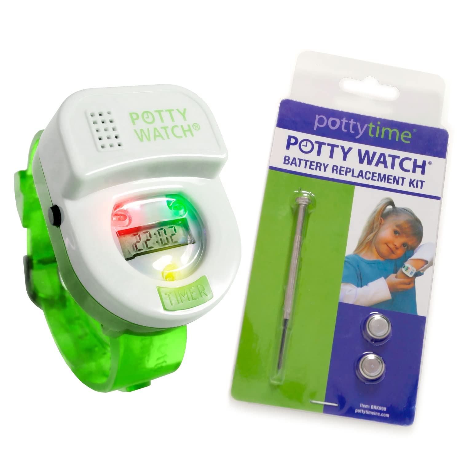 POTTY TIME potty-watch with three flashing lights signals potty time.