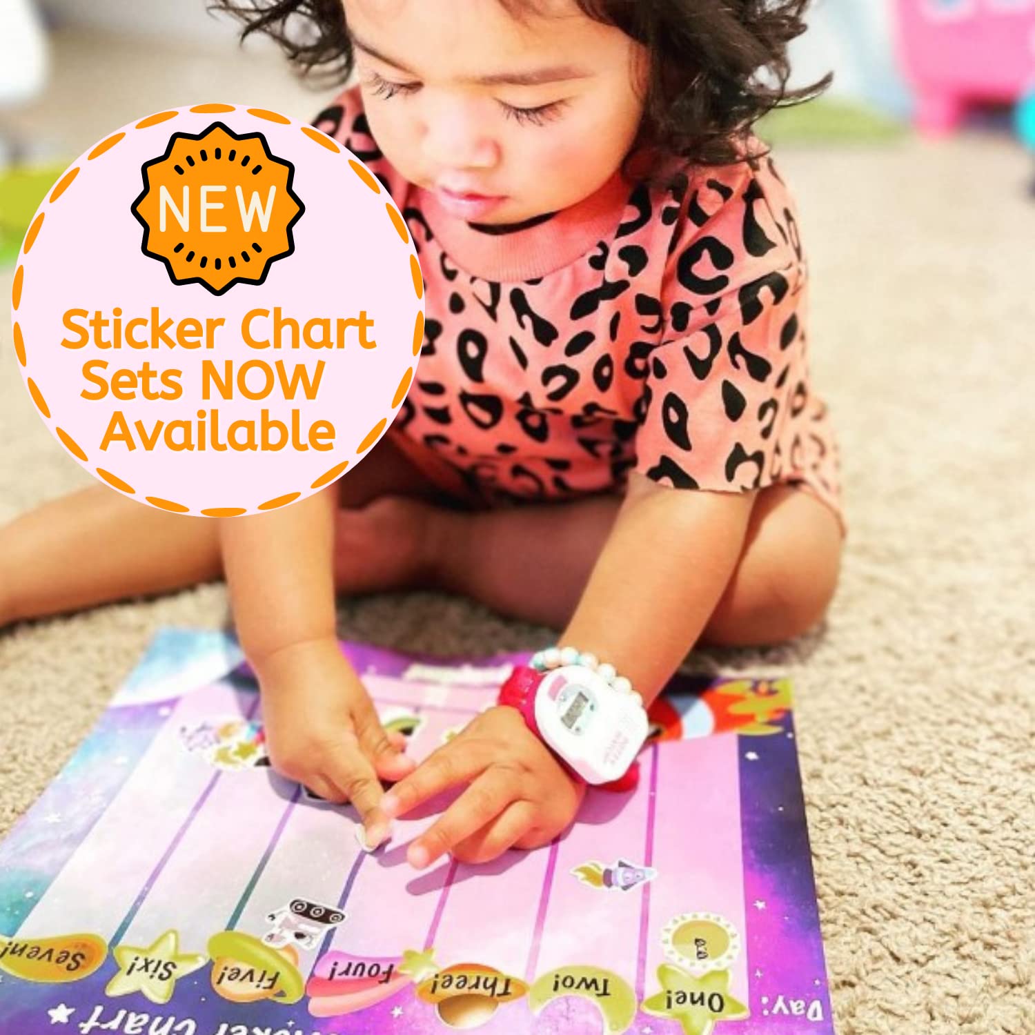 POTTY TIME Potty Watch orange durable strap for active kids.