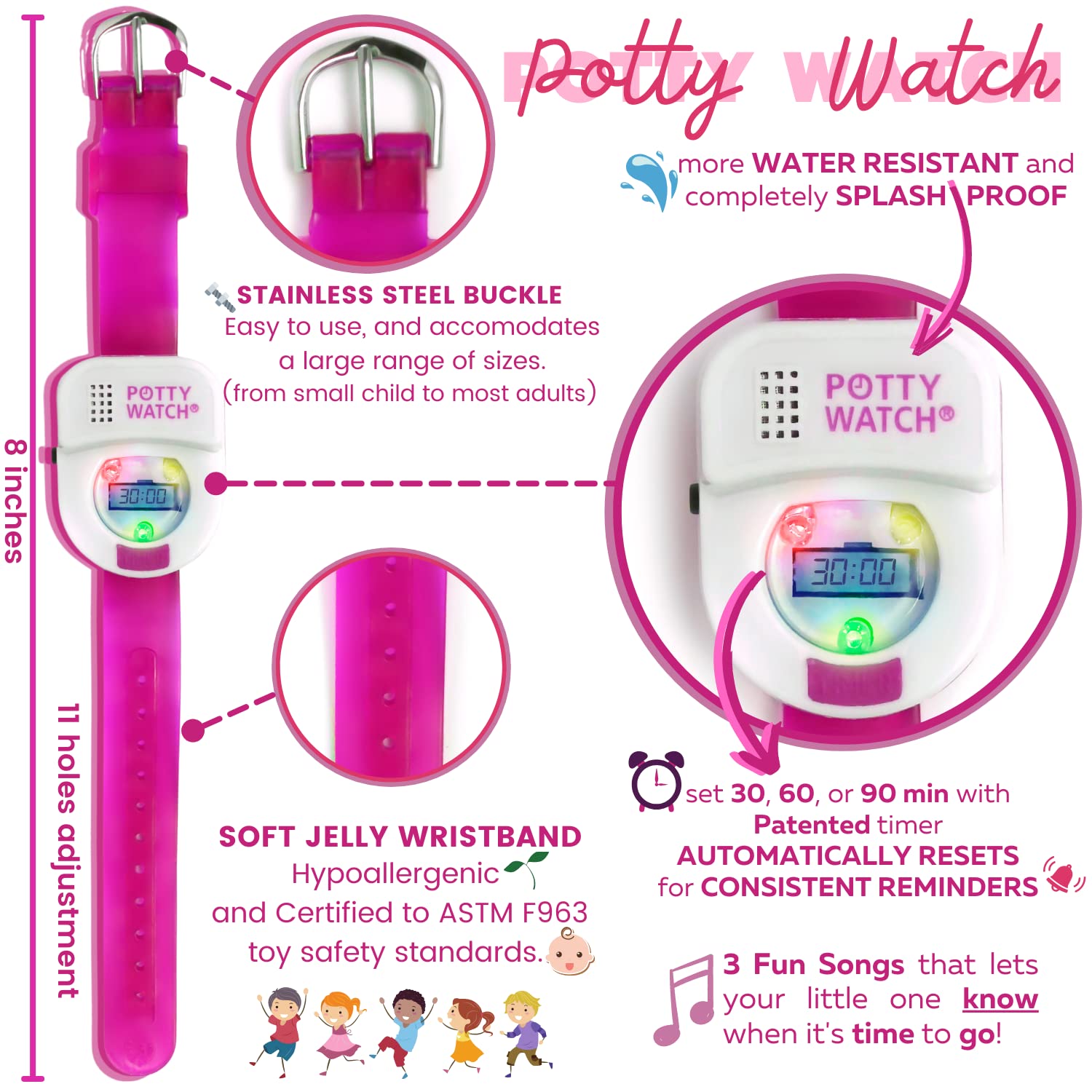 POTTY TIME Potty Watch battery replacement kit supports long-term use and quick fixes.