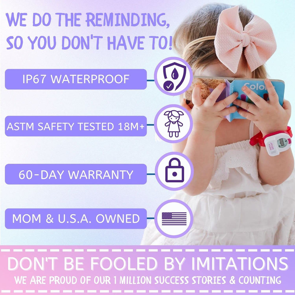 POTTY TIME potty watch pink flashing-lights display reinforces routine cues for potty time.