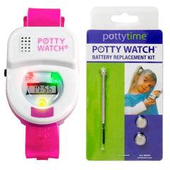 POTTY TIME Potty Watch pink front view shows playful lights for reminders.