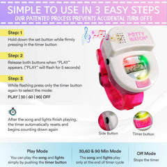 Potty Time Potty Training Watch music and lights cue bathroom visits.