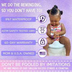 Potty Time Potty Training Watch purple wrist-strap demonstrates durable design for active kids.