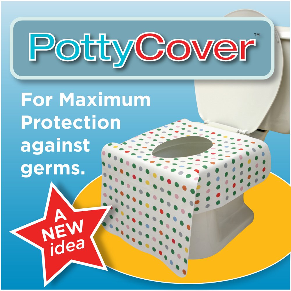 PottyCover 6-pack packaging with disposable seat covers for on-the-go potty training.