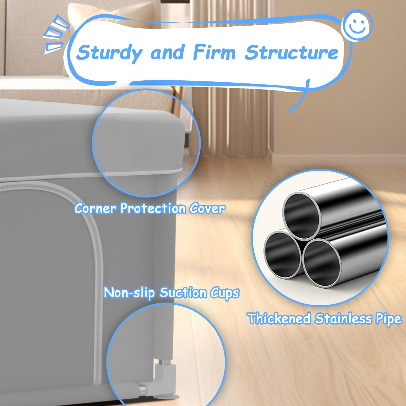 Poudee fabric detail shows wipe-clean surface and machine-washable material.