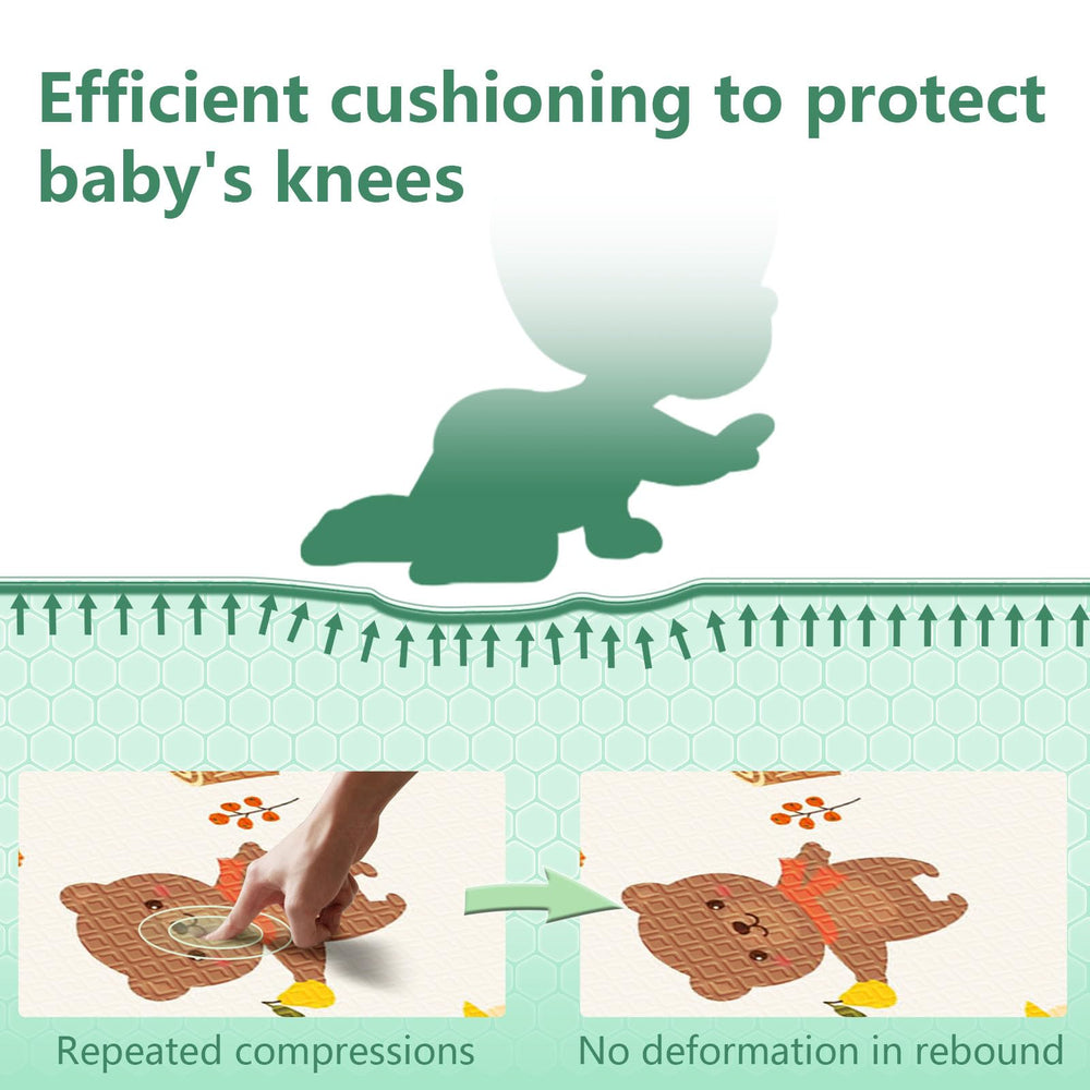 Poudee play mat non-slip surface provides stable traction during playtime