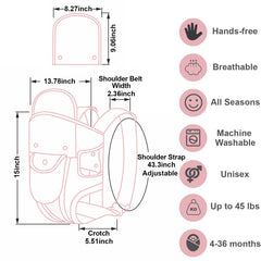 POVENK 4-in-1 carrier in pink shown in back carry for hands-free use