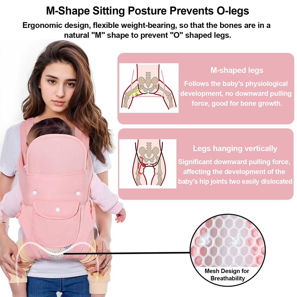 POVENK breathable mesh fabric pink keeps baby and caregiver cool