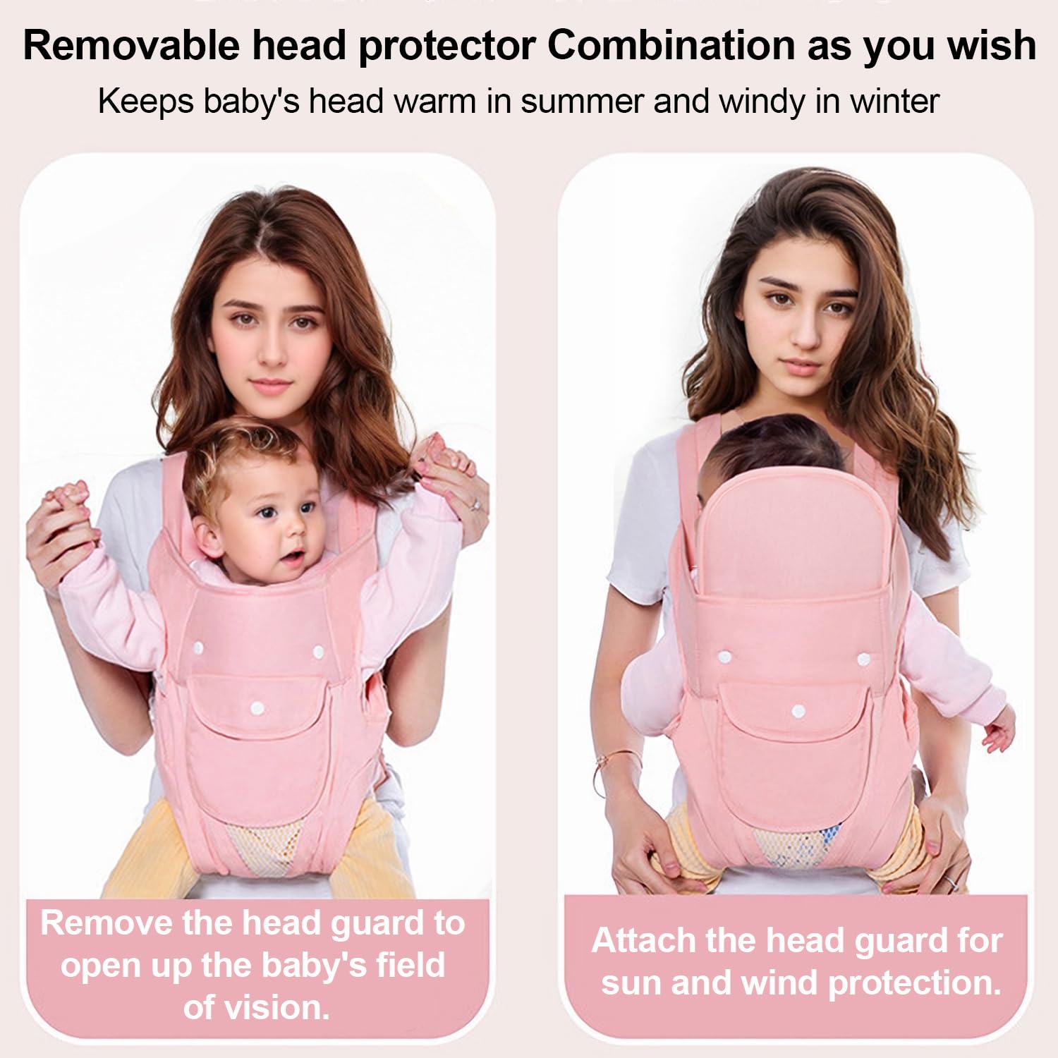 POVENK M-position design pink supports natural seating for baby