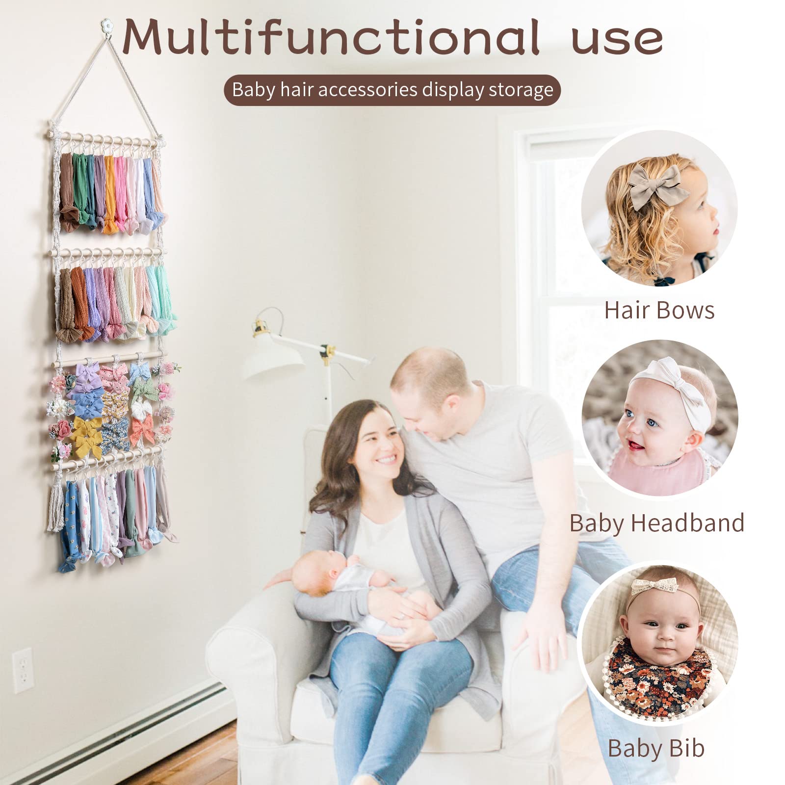 POVETIRE three-row headbands with 60 hooks for quick selection