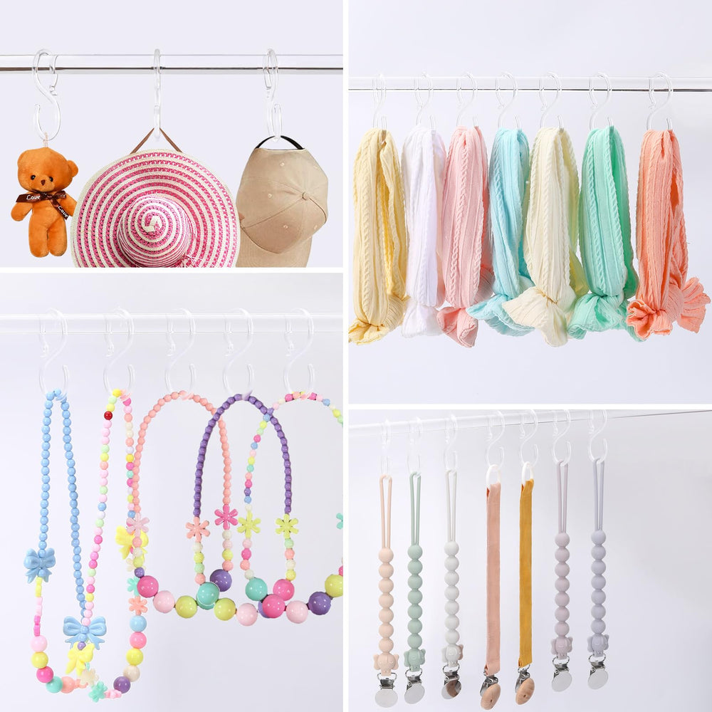 POVETIRE clear acrylic S hook for hair accessories keeps bows within reach