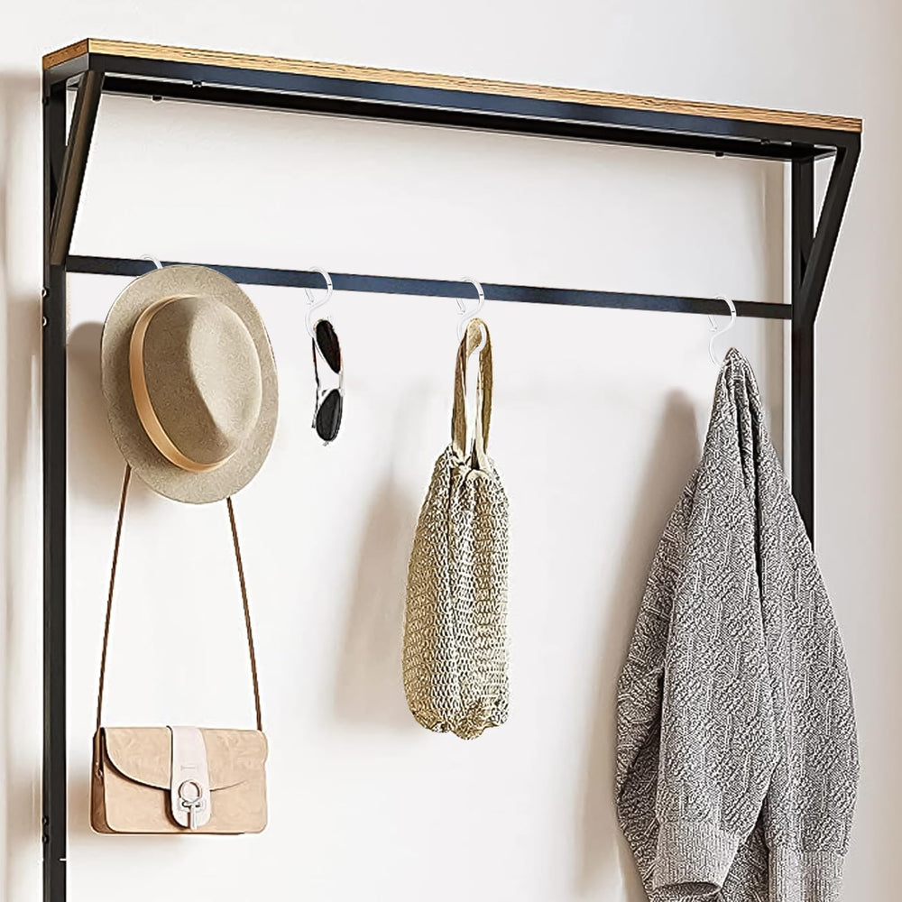 POVETIRE acrylic storage rack with S hooks for nursery organization and quick access