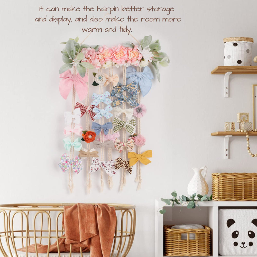 POVETIRE artificial flowers and felt frame enhance room decor while organizing