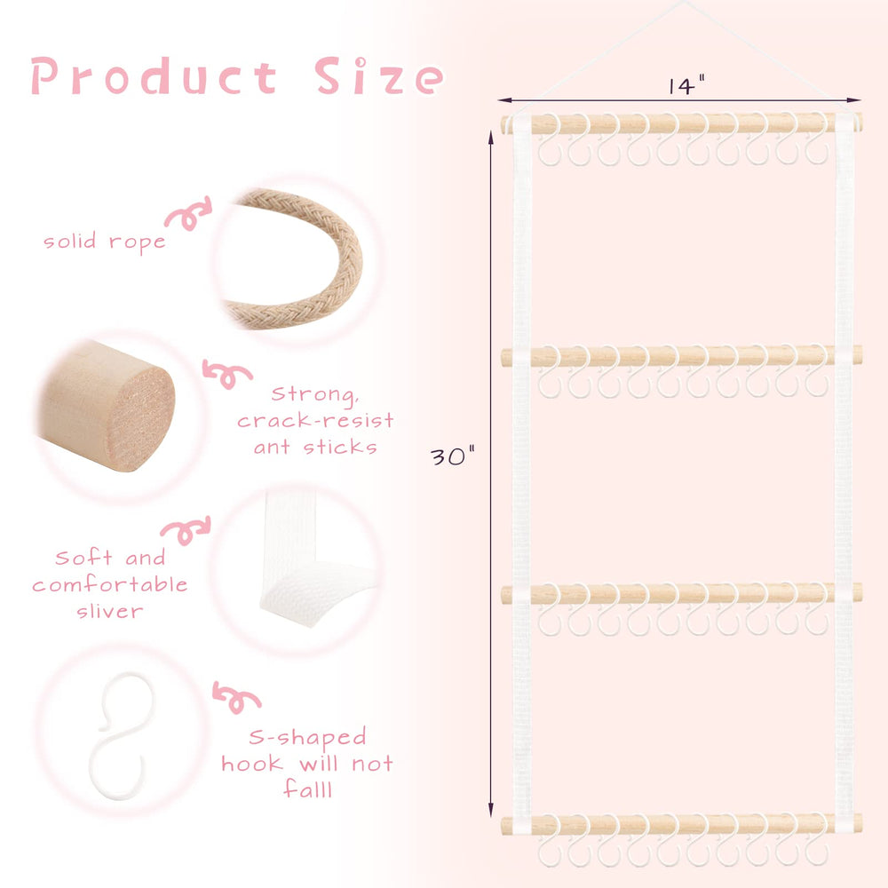 POVETIRE baby hair accessory storage hangs on wall for tidy shelves