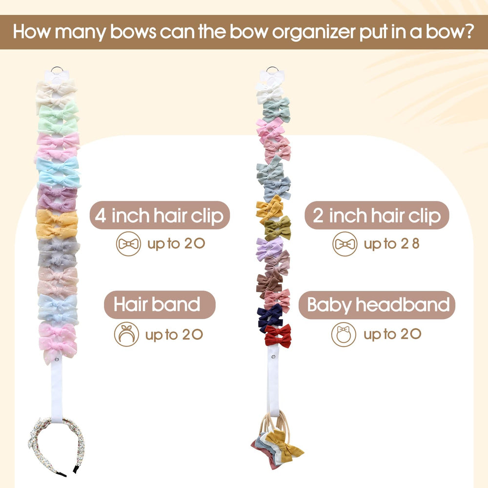 POVETIRE baby headband organizer neatly displays bows and bands for tidy nursery storage.