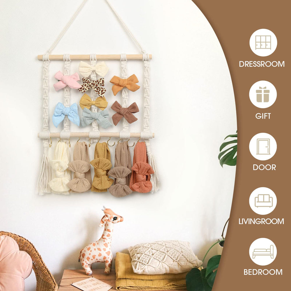 POVETIRE baby headband rack displays newborn accessories in tidy order