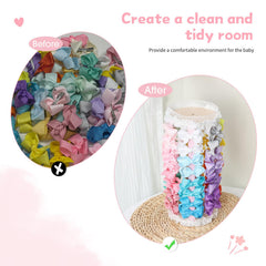 POVETIRE baby nursery decor bow rack adds charm while storing bows