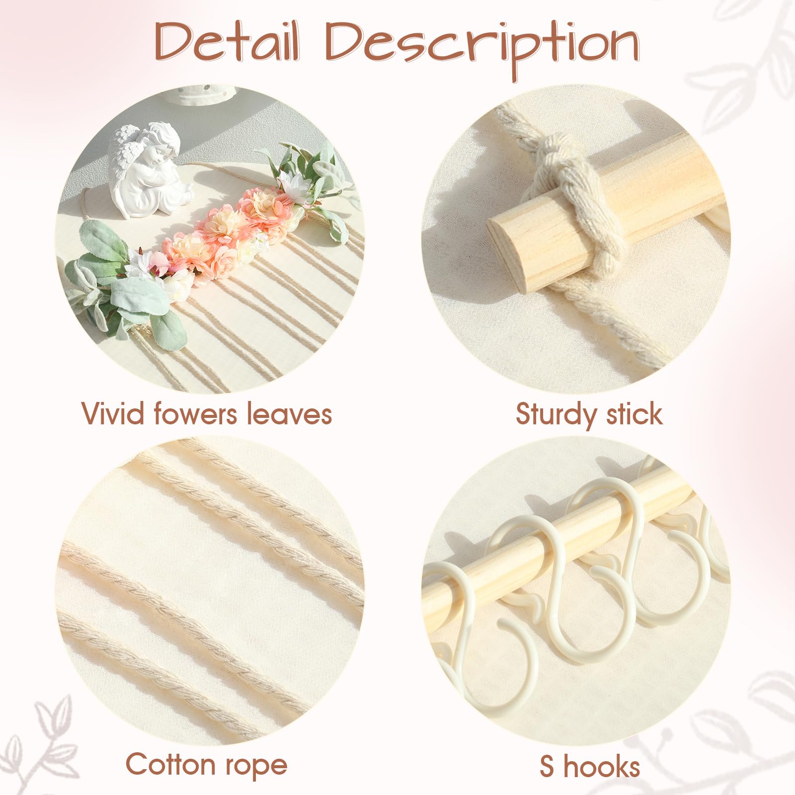 POVETIRE baby nursery wall decor for hanging bows and accessories
