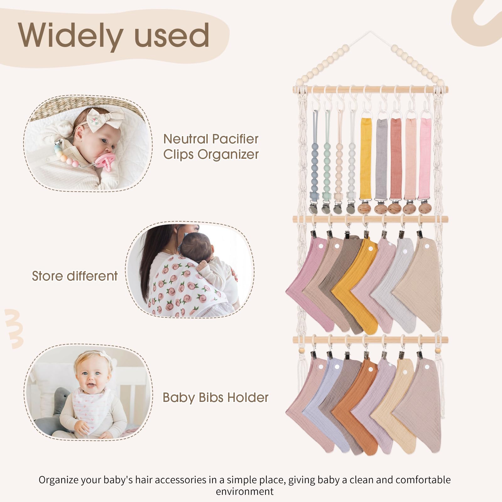 POVETIRE bandana-bib-storage-wall-decor adds chic organization to nursery