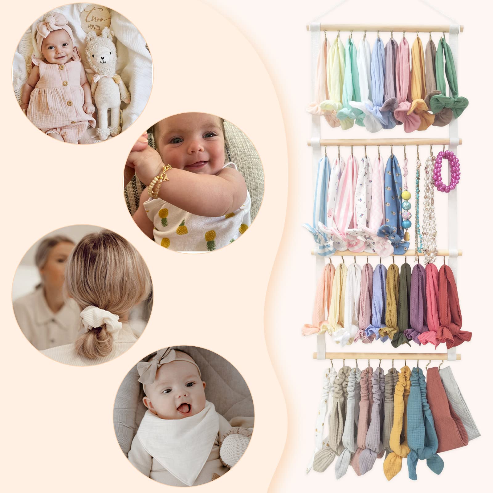 POVETIRE cotton canvas ribbon and beech wood combine for load-bearing storage