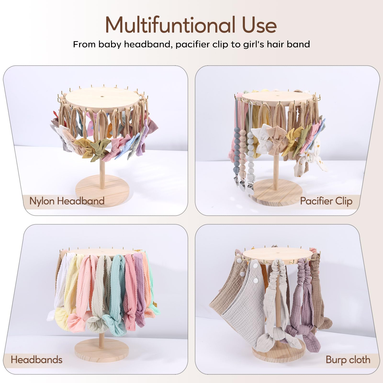 POVETIRE desk bow holder keeps dressers tidy and items within reach.