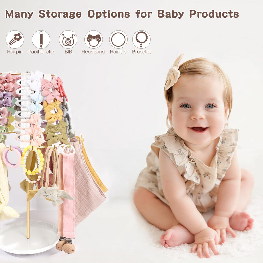 POVETIRE desk-side stand for baby accessories on a dresser