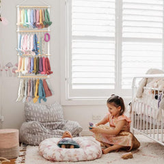 POVETIRE four-row sliding hooks display headbands quickly and prevent tangling