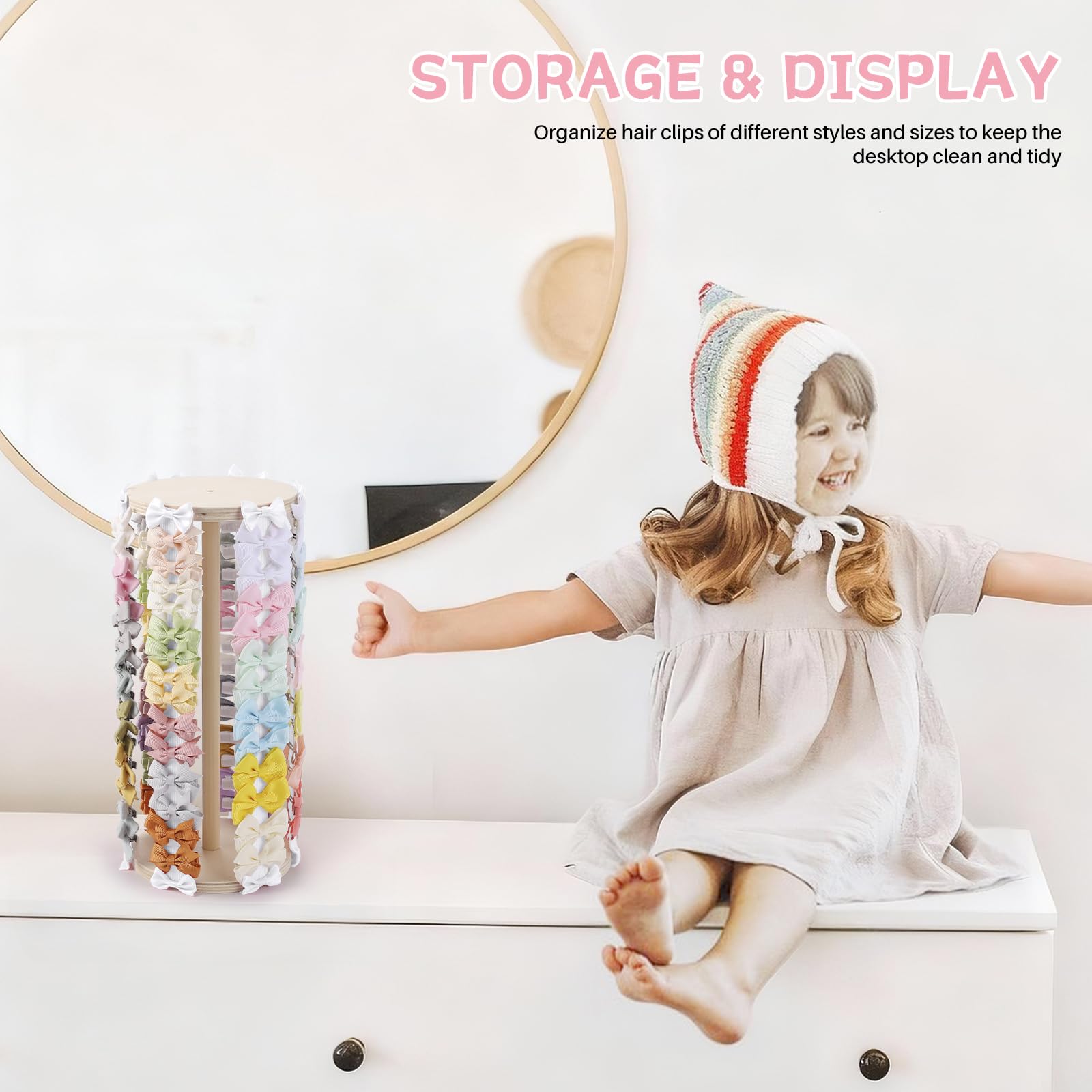 POVETIRE girls room decor bow holder creates tidy, princess-like display.