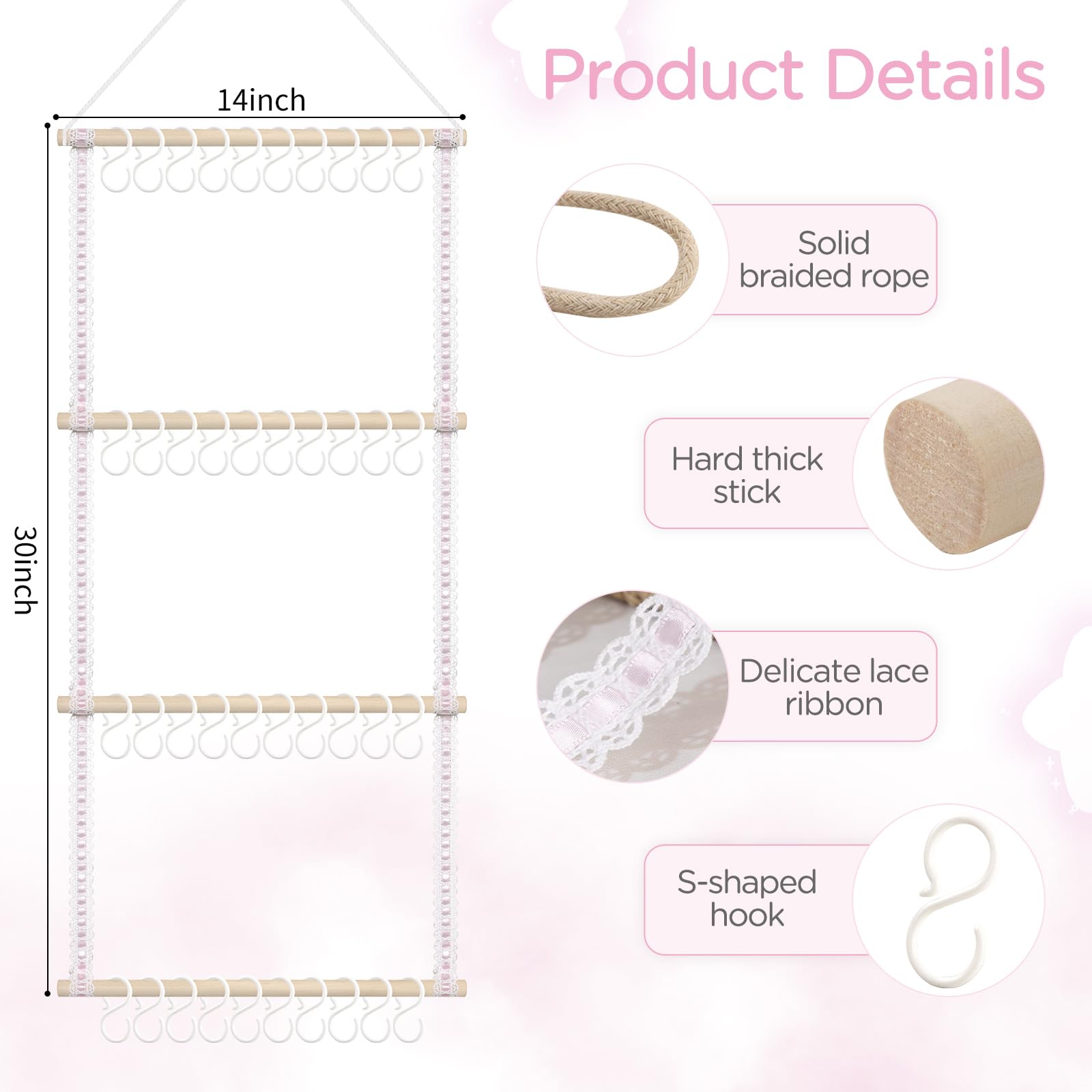 POVETIRE girls room decor with organized hair accessories display