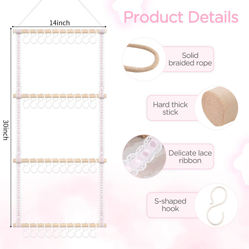 POVETIRE girls room decor with organized hair accessories display